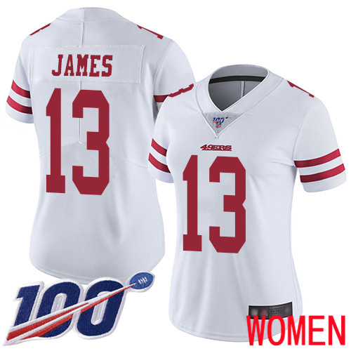 San Francisco 49ers Limited White Women Richie James Road NFL Jersey #13 100th Season Vapor Untouchable->youth nfl jersey->Youth Jersey